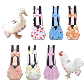 6 Pieces Chicken Diapers for Hens, Diapers for Pet Ducks, Pet Duck Supplies, Goose Clothes, Washable Pet Diapers with Bow Tie for Poultry (S, 6 Pieces)