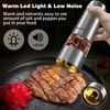 Rechargeable Electric Salt and Pepper Grinder Set - Stainless Steel,