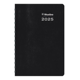 Blueline® 2025 DuraGlobe™ Daily Appointment Book, 12 Months, January to December, Twin-Wire Binding, 8" x 5", Black (C210.21T-25)