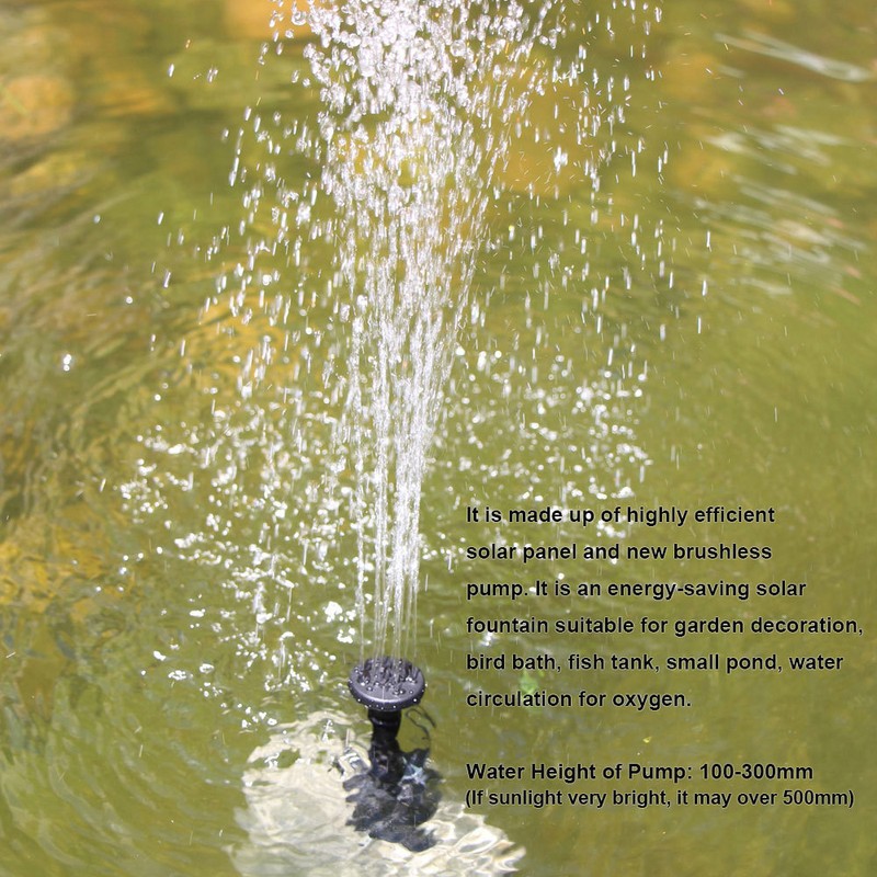 7V 1.5W Solar Water Pump Fountain Plants Watering Power Fountains