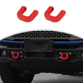CheroCar 2PCS Front Bumper Tow Hook Cover，Tow Trailer Hitch Protector Trim Exterior Accessories Fit for 2021-2024 Ford Bronco (Red)