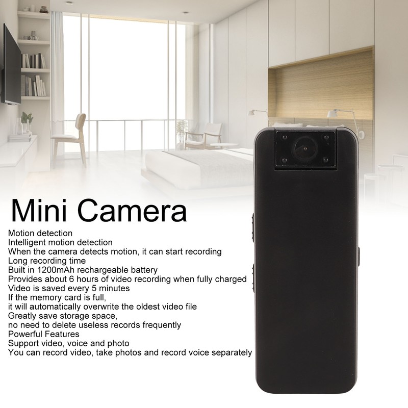 Mini Body Camera HD 1080P Night Vision Wearable Back Clip