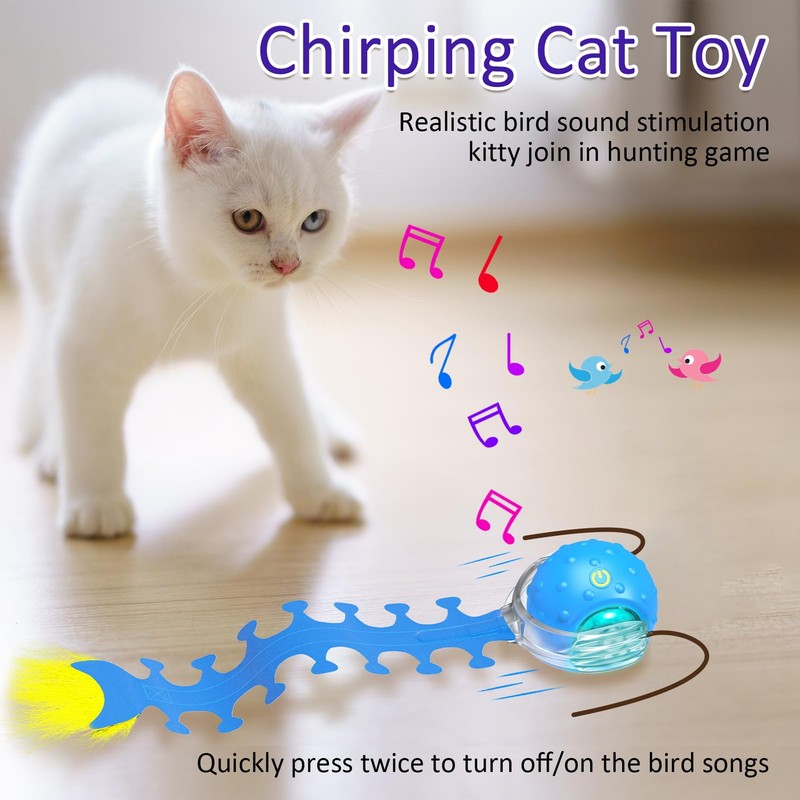 Giociv Interactive Cat Toys Ball for Indoor Cats Fast Rolling