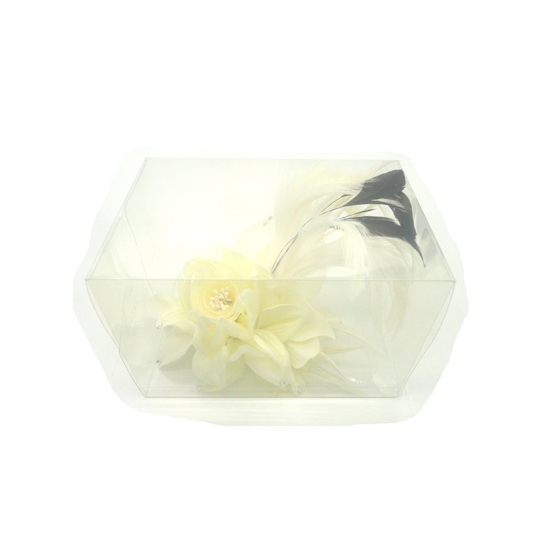 bath&bath Special Day Corsage with Feathers, Chest Accessory, 2-Way, Wedding,