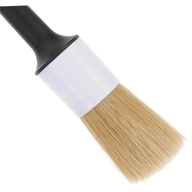 BIUDECO 5Pcs Round Head Small Brush for Automotive Cleaning Handle