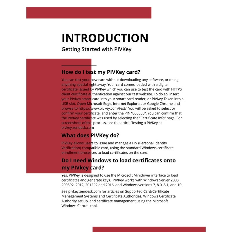 PIVKey T800 USB Authentication Token (PKI Smart Card) Certificate Based