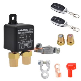 Kill Switch for Car, CNAODUN Remote Battery Disconnect Switch,Upgrade Car Kill Switch Anti Theft DC 12V 250A Remote Control with 2 Keys for Truck RV ATV Marine Boat Auto