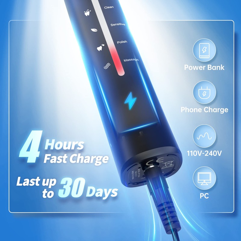 TEETHEORY 2 Pack Sonic Toothbrush, Electric Toothbrush Adults with 40000VPM