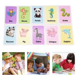 Preschool Learning Flash Cards 108PCS,3 Sets of Animal Shape Color Daily Reading Cards For Toddler Kids Children Baby Early Learning Flashcards, Educational Flash Cards