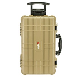 Eylar 22" Carry-On Travel Roller Gear, Camera, Drones, Tools, Equipment Hard Case Waterproof with Foam (Tan)