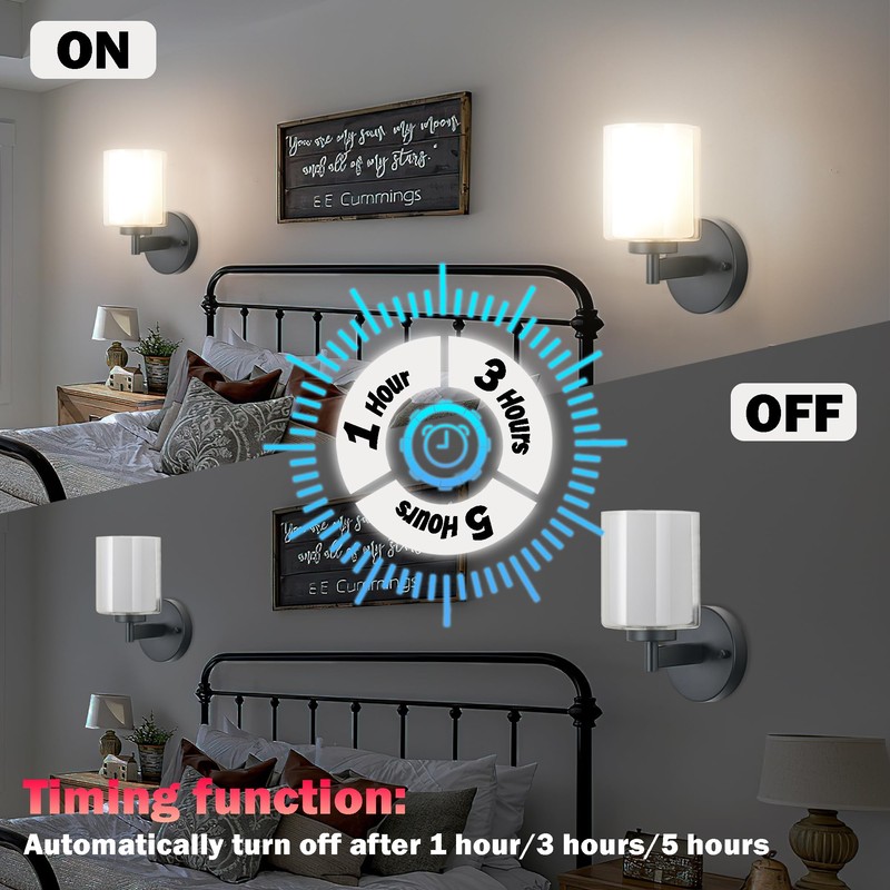 Nekhung Battery Operated Wall Sconce Set of 2, Wireless Wall