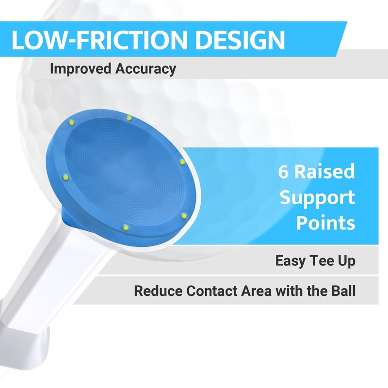Full Choice Soft Rubber Head Golf Tees 3-1/4'',15 Pack Step