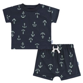 Gerber - Conjunto de playera y pantalones cortos para niños pequeños, Anchor, 3 Años
