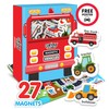 Curious Columbus Vehicles Fridge Magnets for Toddlers 1-3 Year Olds.