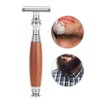 Classic Style Wooden Handle Double Blade Manual Razor for Man's