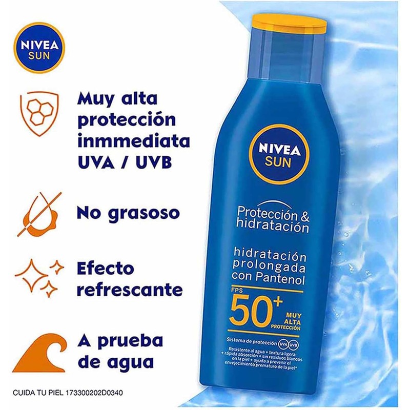  NIVEA SUN Protector Solar FPS50+ | Hidratante, No Grasoso,