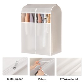 Garment Bag, Clothes Rack Cover, Clothes Covers, Large Dust and Mothproof Clothing Protective Cover with Zip, Waterproof, Translucent (90 x 60 x 60 cm)