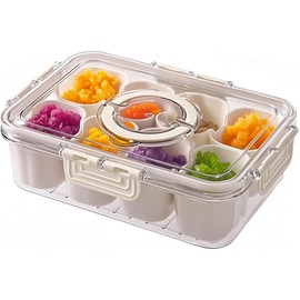 Sivaopa Snack Box with Compartments, Snack Box, Divided Snack Bowls, Stretch Food Storage Bowls, Reusable Fruit Storage Containers (Small - Fits in Backpack)