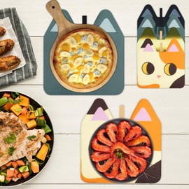 Set of 4 Pot Holders, Kitchen Accessories, Set of 4 Pot Holders, Cotton, Heat Resistant up to 250 °C, Washable Protective Cloth for Cooking, Baking, Kitchen Accessories