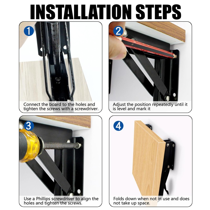 Folding Console Heavy Duty 200 mm, 2 Pieces Folding Angle