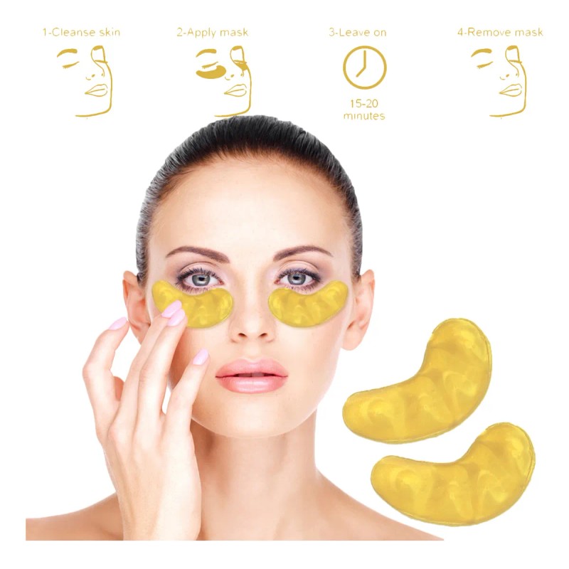 🔥 Parches para ojos ojeras colágeno oro arrugas 100 pares