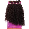 Dark Brown Afro Kinky Curly Synthetic Hair Weave 4 Bundles