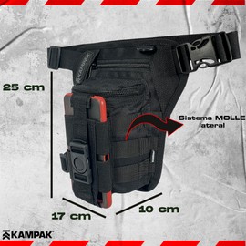 KAMPAK Piernera Tactica HH04 Multiusos Celular (Negro)