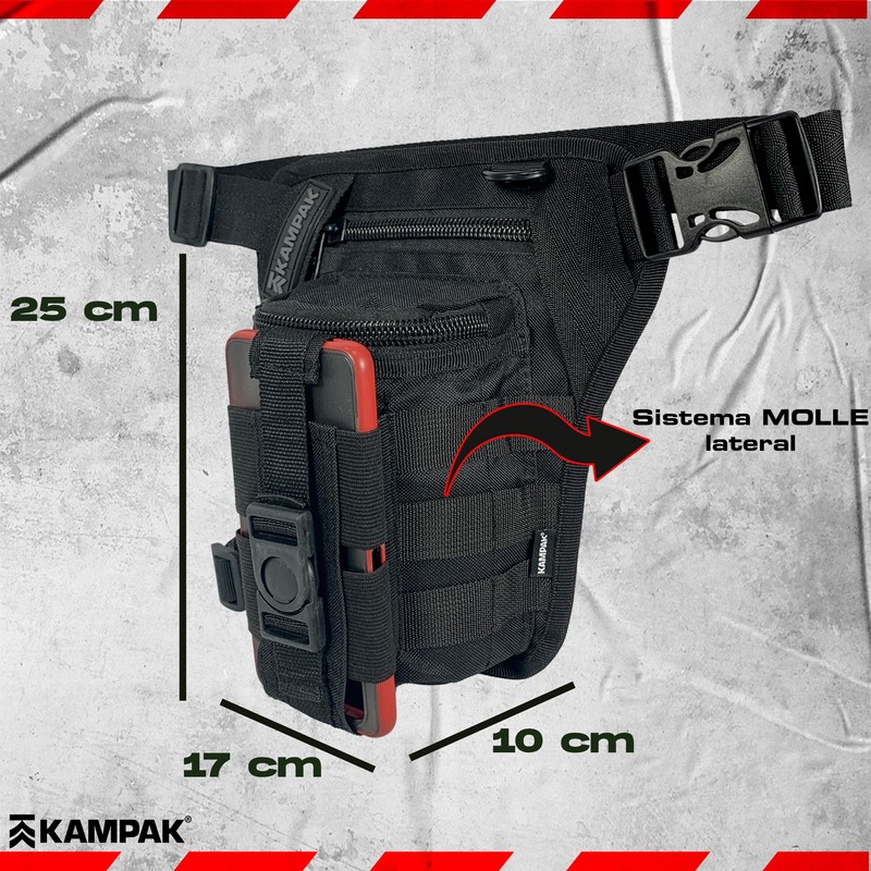 KAMPAK Piernera Tactica HH04 Multiusos Celular (Negro)