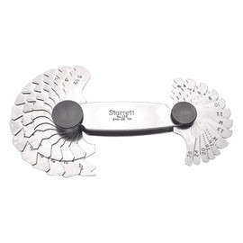 Starrett 155 Calibrador de Rosca 27 Hojas con Seguro, 60 Grados, Rango 2-1/4-28