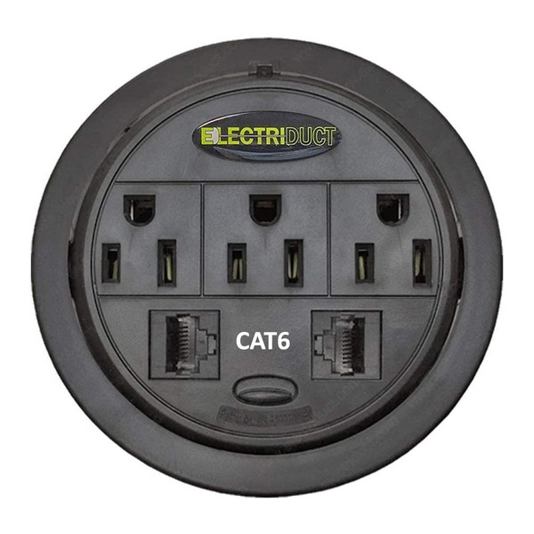 Power Tap Grommet with Hidden Power Center w/ 3 Power