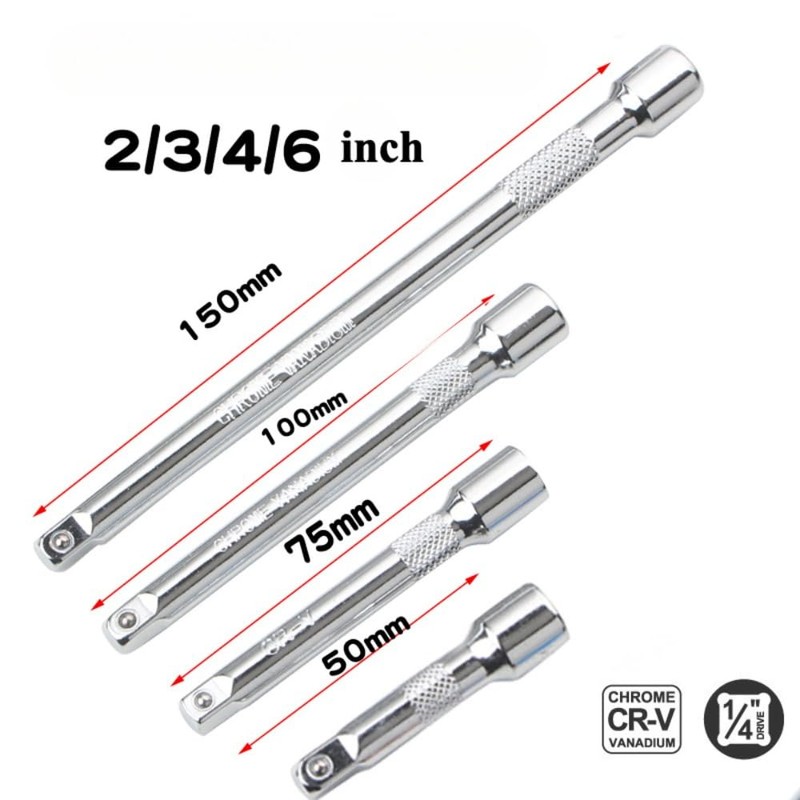 EMSTAR 4PCS 1/4" Socket Extension Set, Drive Socket Quarter Inch