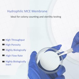 Alwsci MCE Membrane Filter, MCE Grid Membrane Filter, Diameter: 47 mm, Pore: 0.22μm, Individually Packed Pack of 100
