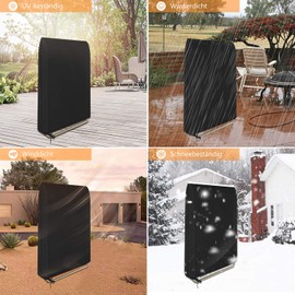 Dokon Lafuma Klappbar Relax-Liegestuhl Abdeckung, Wasserdicht, Winddicht, UV-Beständiges, Schwerlast 600D Oxford Gewebe Schutzhülle für Gartenliege Sonnenliege Relaxliegen (96x84cm) - Schwarz