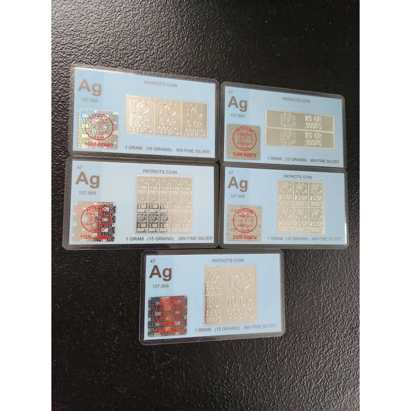 Silver Bars That Snap Apart Fine Silver (5 pack) Silver