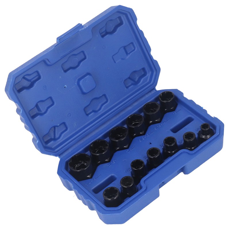 13Pcs Bolt Nut Remover Professional Bolt Nut Extractor Socket Set