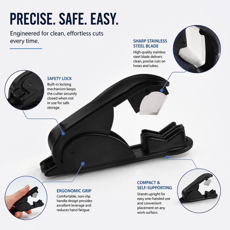 Plastic Tube Cutter for PU, PE & PVC Hose –