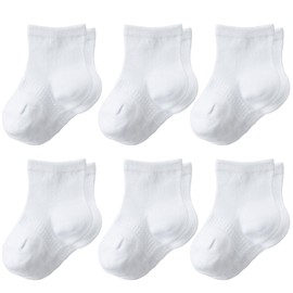JORMATT Baby Toddler Socks Little Girls Boys Infant Ankle Socks Cotton Anti Slip Kids Newborn Crew Socks With Grips 6 Pairs, 2t-4t