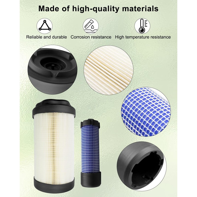 2 Pair Air Filter Replace LVU34503 LVU34504 Fit for John