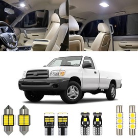 Xpismii 12 Piece 6000K White Tundra LED Interior Light Kit Package Replacement for Toyota Tundra 2-Door Regular Cab 2000 2001 2002 2003 2004 2005 2006, with Placement Diagram and Install Tool