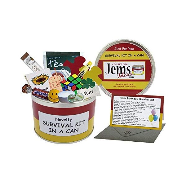 Survival Kit In A Can 40th Birthday Gift. Novelty Fun