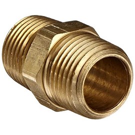 Anderson Metals 56122-08 Brass Pipe Fitting, Hex Nipple, 1/2" x 1/2" NPT Male Pipe