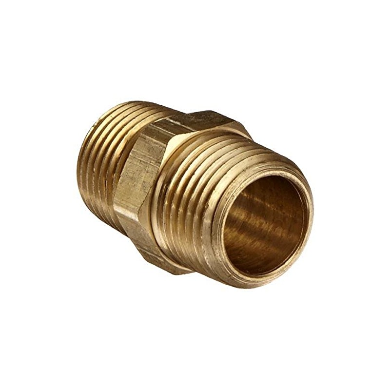Anderson Metals 56122-08 Brass Pipe Fitting, Hex Nipple, 1/2" x