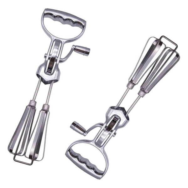 Handmixer Manuell,Halbautomatischer Schneebesen aus Edelstahl, Schneebesen Halbautomatisch, Edelstahl Eierschläger für