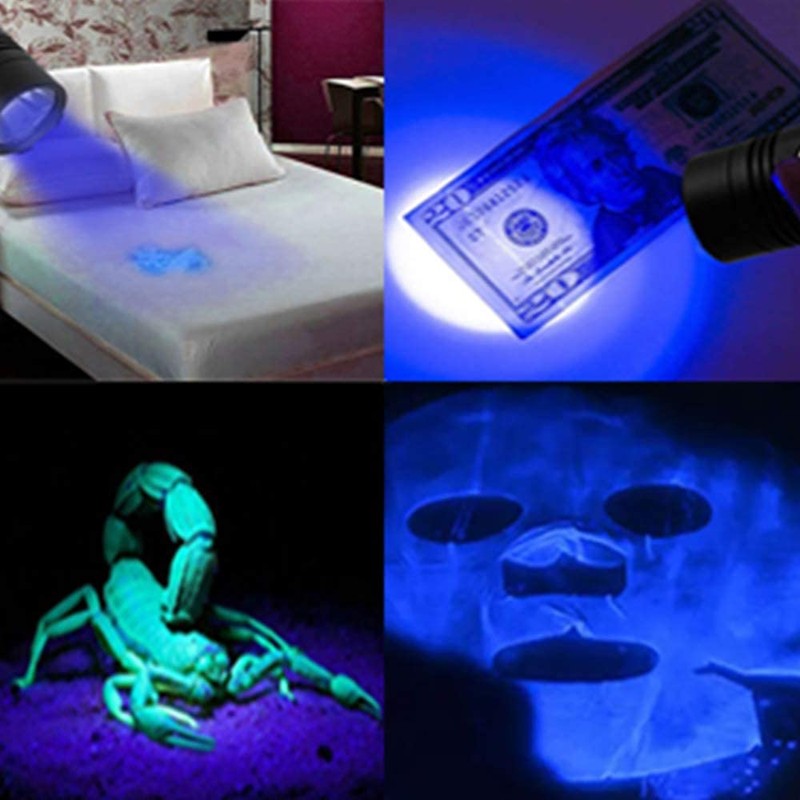 Blacklight flashlights, 3 in-1 Rechargeable Flashlights, UV Light Magnetic LED