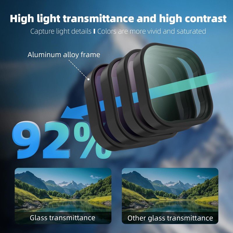 3 Pack Filter ND8 ND16 ND32 Compatible with Go Pro