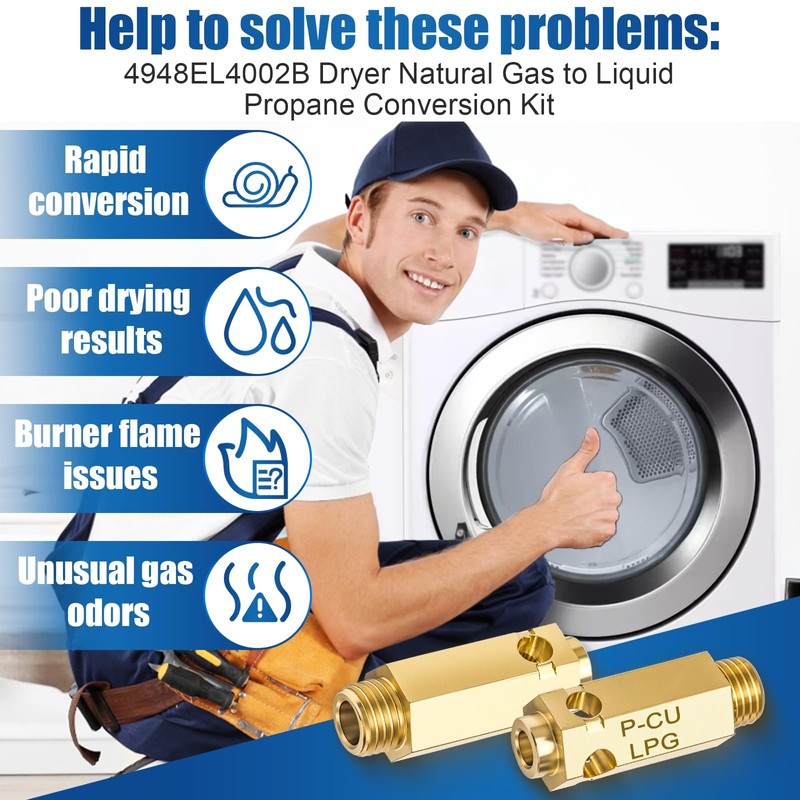 2PCS 4948EL4002B Dryer LP Gas Conversion Kit Replaces 383EEL3002D for