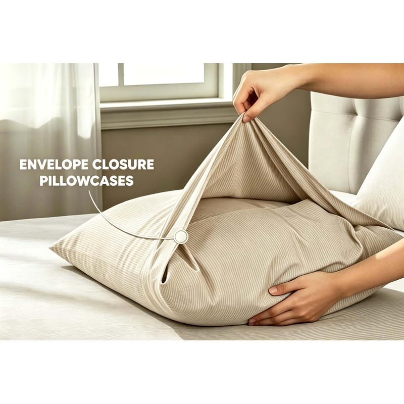 Fine Pinstripe Yarn Dye 4 Piece Sheet Set - Luxurious