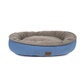 CAROLINA PET COMPANY Microfiber & Tipped Berber Comfy Cup Dog Bed - Blue, L
