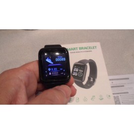 Generic Fitness Steps Tracker Heart Rate Smart watch Smartwatch HryFine  Bracelet-Black