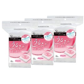 Cotton Lab Moisturizing Cotton Puff Set, 100 Sheets x 3 Packs